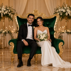 7427057C 7DF0 4F48 8BAA 540EBDAA4624 1787704823 Green & Gold Double Throne Chair