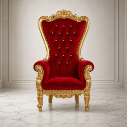 Red & Gold Santa Throne Chair