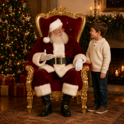 F943AD3E 41BB 4A1A BBA9 3DB762097EEC 1787703995 Red & Gold Santa Throne Chair
